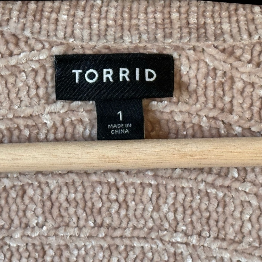 Torrid Chenille Cocoon Open Front Ribbed Sweater Size 1 - Picture 4 of 6